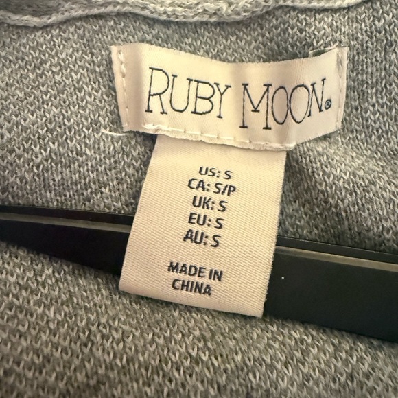 Ruby Moon Leopard Print Longline Duster Cardigan Women’s Small Gray - Picture 4 of 8